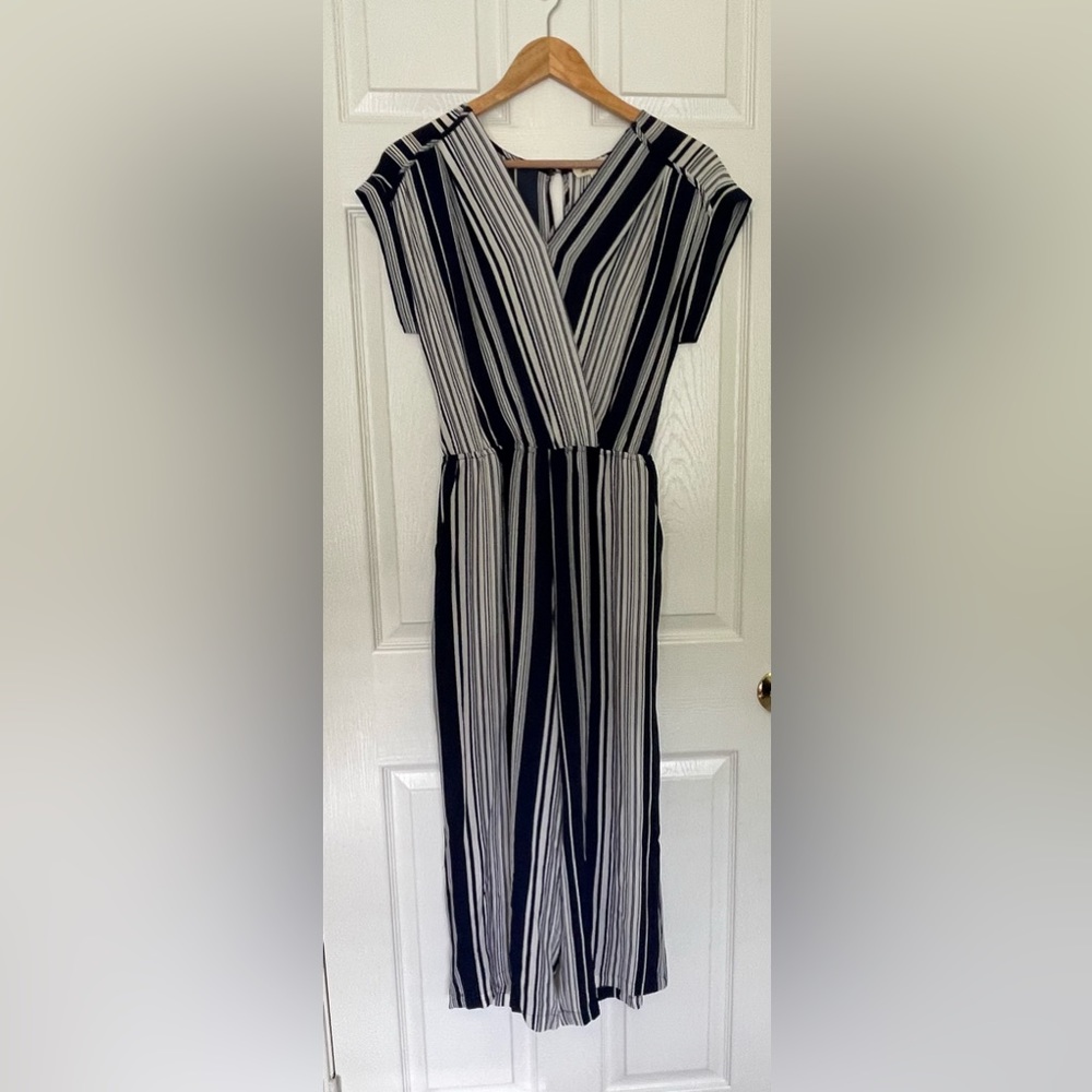Nw/oT- Monteau blue and white striped Jumpsuit Size M
